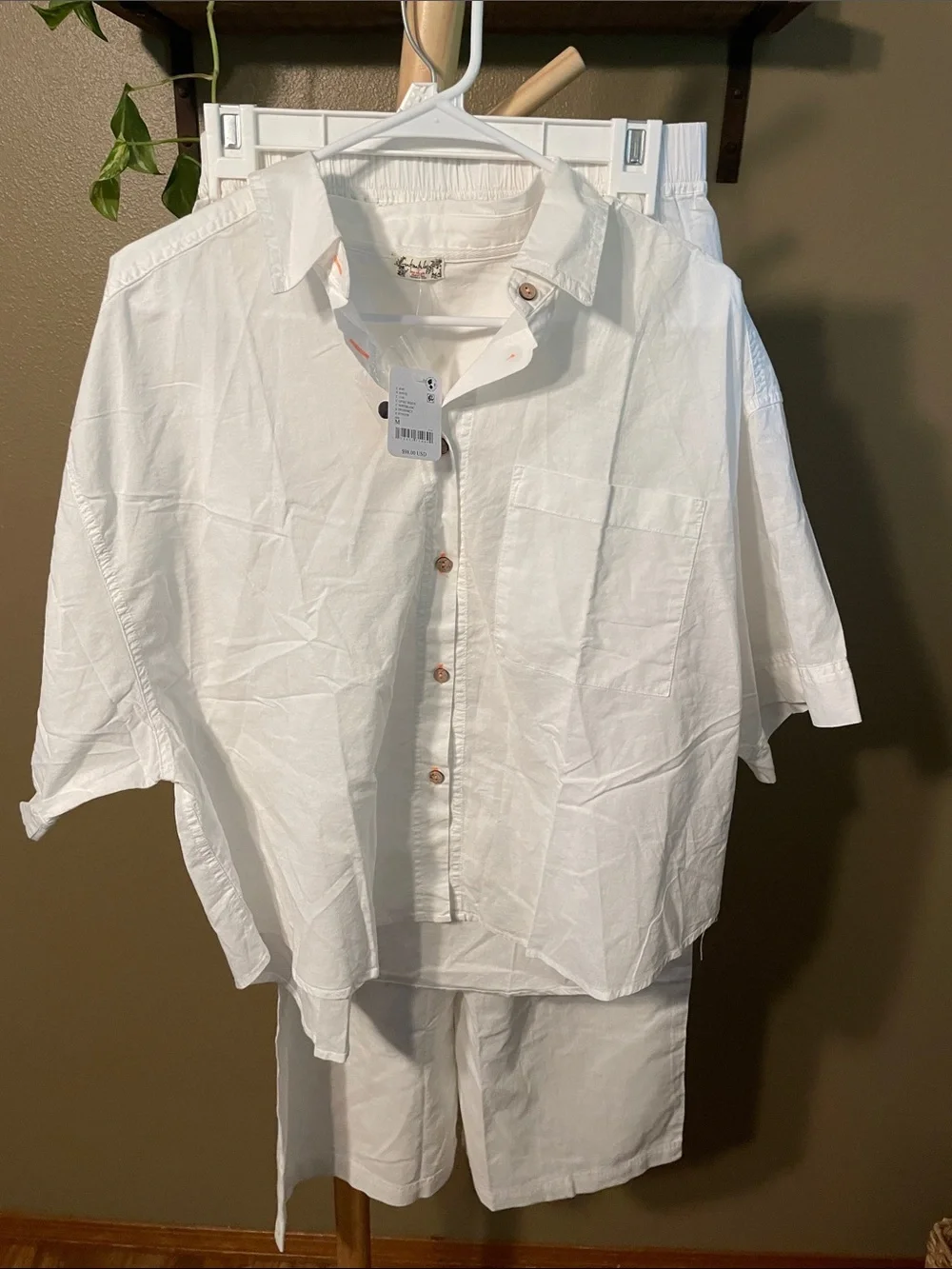 NWT Free People White 2 piece cotton set